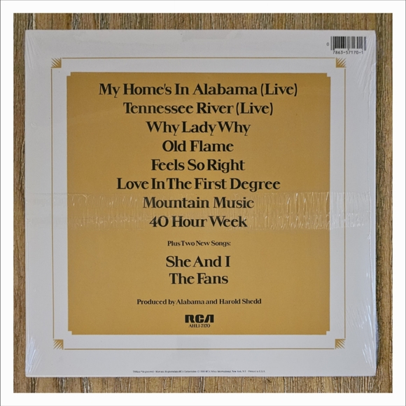 ALABAMA•Greatest Hits•1986 US (#AHL1-7170)•Compilation, Indianapolis Pressing - Picture 2 of 6